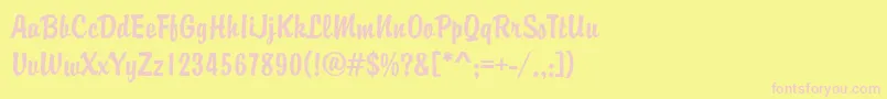 BryceRegular Font – Pink Fonts on Yellow Background