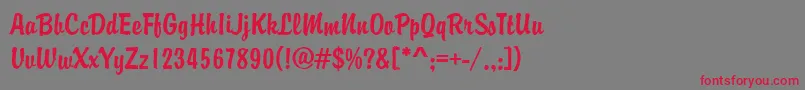 BryceRegular Font – Red Fonts on Gray Background