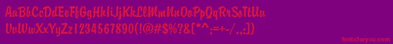 BryceRegular Font – Red Fonts on Purple Background