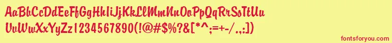 BryceRegular Font – Red Fonts on Yellow Background