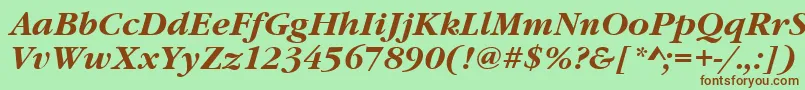 GaramonditcteeBoldItalic Font – Brown Fonts on Green Background