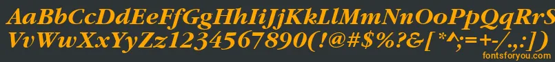 GaramonditcteeBoldItalic Font – Orange Fonts on Black Background