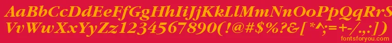GaramonditcteeBoldItalic Font – Orange Fonts on Red Background