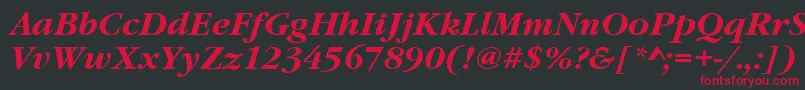 GaramonditcteeBoldItalic Font – Red Fonts on Black Background