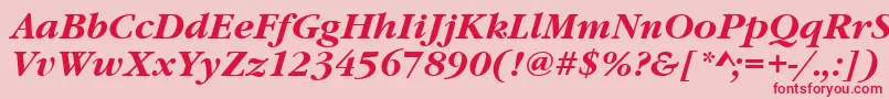 フォントGaramonditcteeBoldItalic – ピンクの背景に赤い文字