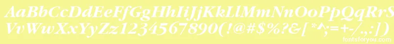 GaramonditcteeBoldItalic Font – White Fonts on Yellow Background