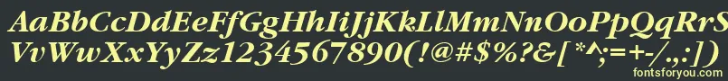 フォントGaramonditcteeBoldItalic – 黒い背景に黄色の文字