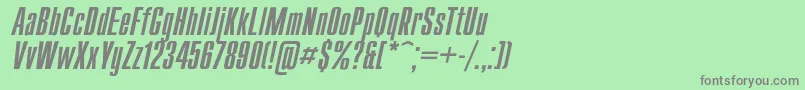 フォントCompact8 – 緑の背景に灰色の文字