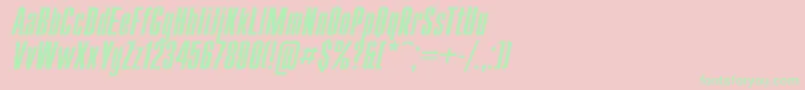 Compact8 Font – Green Fonts on Pink Background