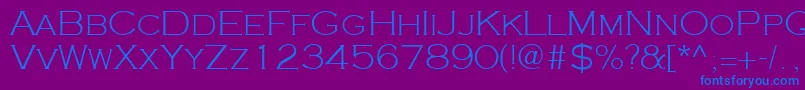 フォントCooperplanck2Lightsh – 紫色の背景に青い文字