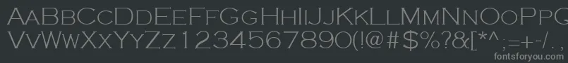 Cooperplanck2Lightsh-fontti – harmaat kirjasimet mustalla taustalla