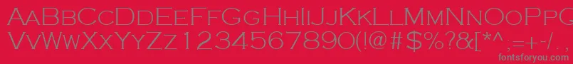 フォントCooperplanck2Lightsh – 赤い背景に灰色の文字