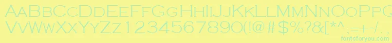 Cooperplanck2Lightsh-Schriftart – Grüne Schriften auf gelbem Hintergrund