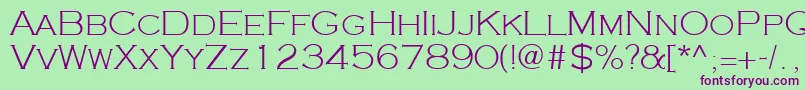フォントCooperplanck2Lightsh – 緑の背景に紫のフォント