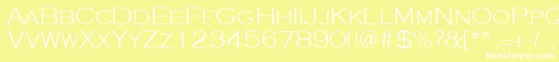 Cooperplanck2Lightsh-fontti – valkoiset fontit keltaisella taustalla
