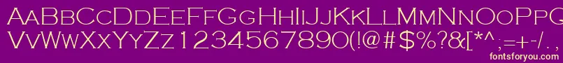 Cooperplanck2Lightsh-fontti – keltaiset fontit violetilla taustalla