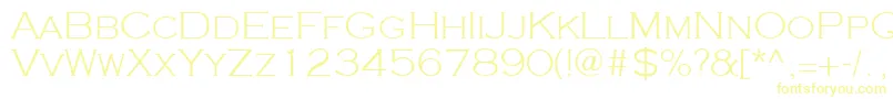 フォントCooperplanck2Lightsh – 白い背景に黄色の文字