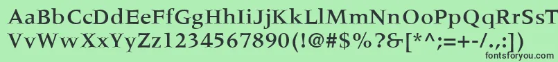 フォントMeridienLtMedium – 緑の背景に黒い文字