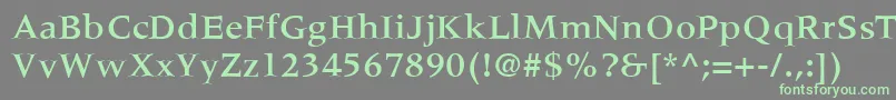 MeridienLtMedium Font – Green Fonts on Gray Background