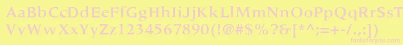 MeridienLtMedium Font – Pink Fonts on Yellow Background