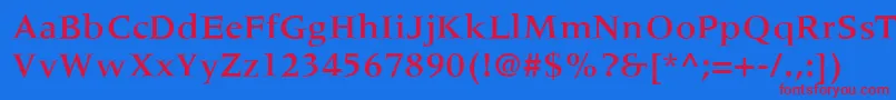 Шрифт MeridienLtMedium – красные шрифты на синем фоне