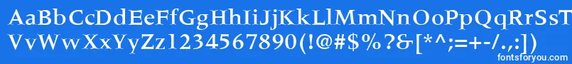 フォントMeridienLtMedium – 青い背景に白い文字