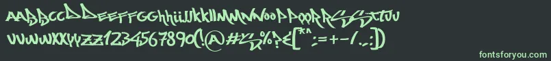 フォントMostwasted – 黒い背景に緑の文字