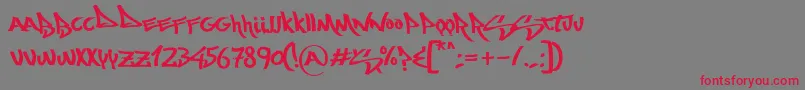 Mostwasted-Schriftart – Rote Schriften auf grauem Hintergrund