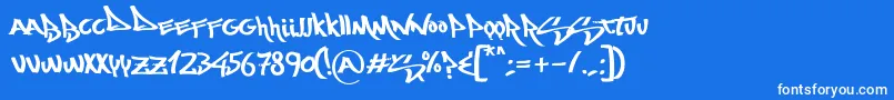 Mostwasted Font – White Fonts on Blue Background