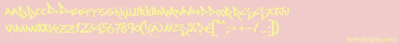 Mostwasted Font – Yellow Fonts on Pink Background
