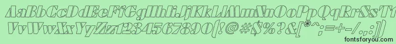 Police FuturaeugeniaHoItalic – polices noires sur fond vert