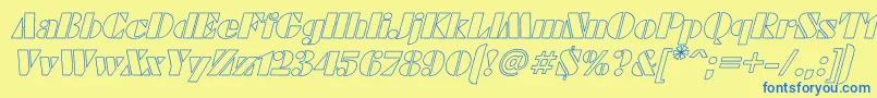 FuturaeugeniaHoItalic Font – Blue Fonts on Yellow Background