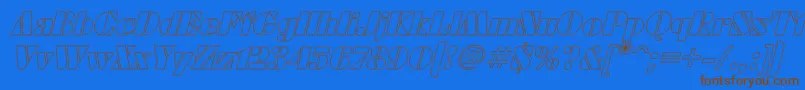 FuturaeugeniaHoItalic Font – Brown Fonts on Blue Background