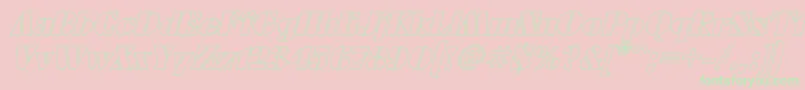 FuturaeugeniaHoItalic-Schriftart – Grüne Schriften auf rosa Hintergrund