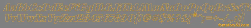 FuturaeugeniaHoItalic-Schriftart – Orangefarbene Schriften auf grauem Hintergrund