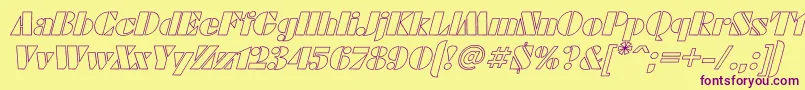 FuturaeugeniaHoItalic Font – Purple Fonts on Yellow Background