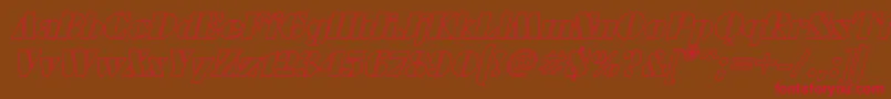 FuturaeugeniaHoItalic Font – Red Fonts on Brown Background