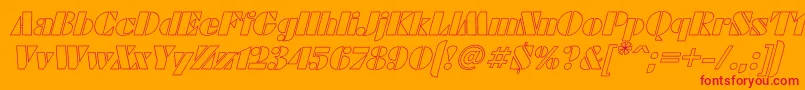 FuturaeugeniaHoItalic Font – Red Fonts on Orange Background