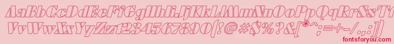 FuturaeugeniaHoItalic-Schriftart – Rote Schriften auf rosa Hintergrund