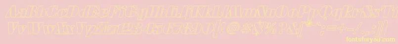 FuturaeugeniaHoItalic Font – Yellow Fonts on Pink Background