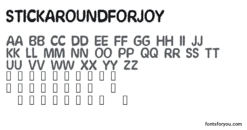 A fonte Stickaroundforjoy – alfabeto, números, caracteres especiais