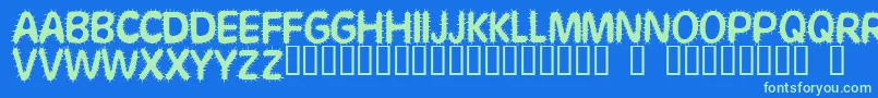 Stickaroundforjoy Font – Green Fonts on Blue Background