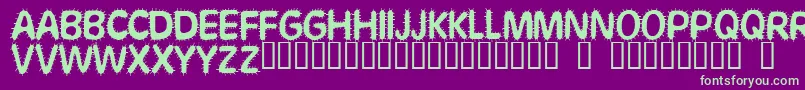 Stickaroundforjoy Font – Green Fonts on Purple Background