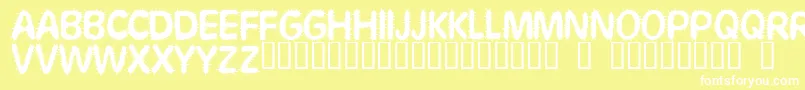 Stickaroundforjoy Font – White Fonts on Yellow Background