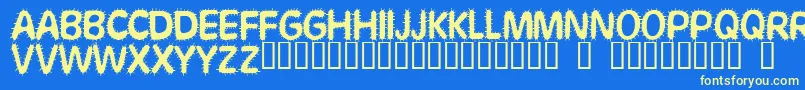 Stickaroundforjoy Font – Yellow Fonts on Blue Background