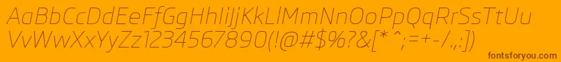 SkodaProLightItalic Font – Brown Fonts on Orange Background