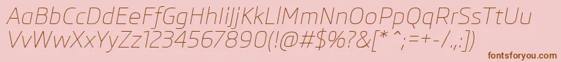 SkodaProLightItalic Font – Brown Fonts on Pink Background