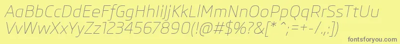 SkodaProLightItalic Font – Gray Fonts on Yellow Background