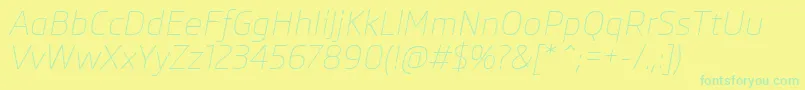 SkodaProLightItalic Font – Green Fonts on Yellow Background