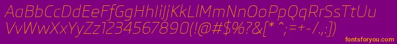 SkodaProLightItalic Font – Orange Fonts on Purple Background